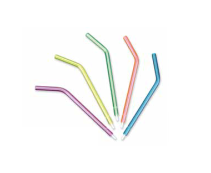 700-TST-NA Disposable Air/Water Syringe Tips - Assorted Neon Colors, 250/Pk. No adapter required. Like metal tips, separate air and water passages ensure dry air
