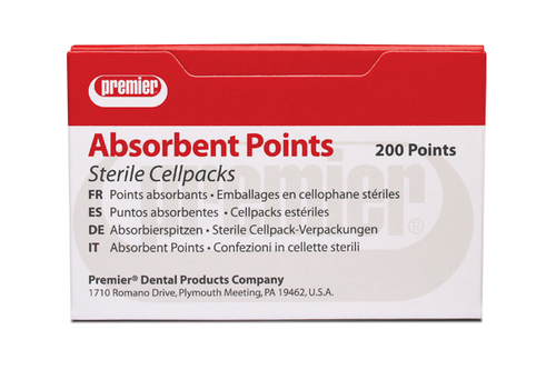 35-9055102 X-Fine Absorbent Paper Points, White. Box of 200 Points.