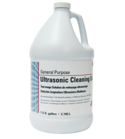 Ultrasonic chemical cleaning solution, tartar, stain and permanent cement remover, 1 gallon bottle of solution.