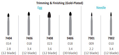 95-Q2060151 Quala FG #7901 Trimming & Finishing Occlusal & Lingual Needle Carbide Burs, 10/pk
