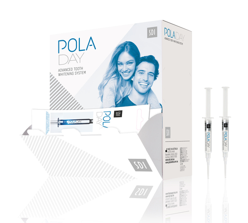 22-7700070 Pola Day - 7.5% Dispenser Kit - Hydrogen Peroxide-based Take-Home Tooth Whitening System, Spearmint Flavor. Dispenser Kit Contains: 50 - 3 Gram Syring