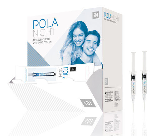22-7700072 Pola Night - 16% Dispenser Kit - Carbamide Peroxide-Based Take-Home Tooth Whitening System, Spearmint Flavor. Dispenser Kit Contains: 50 - 3 Gram Syri