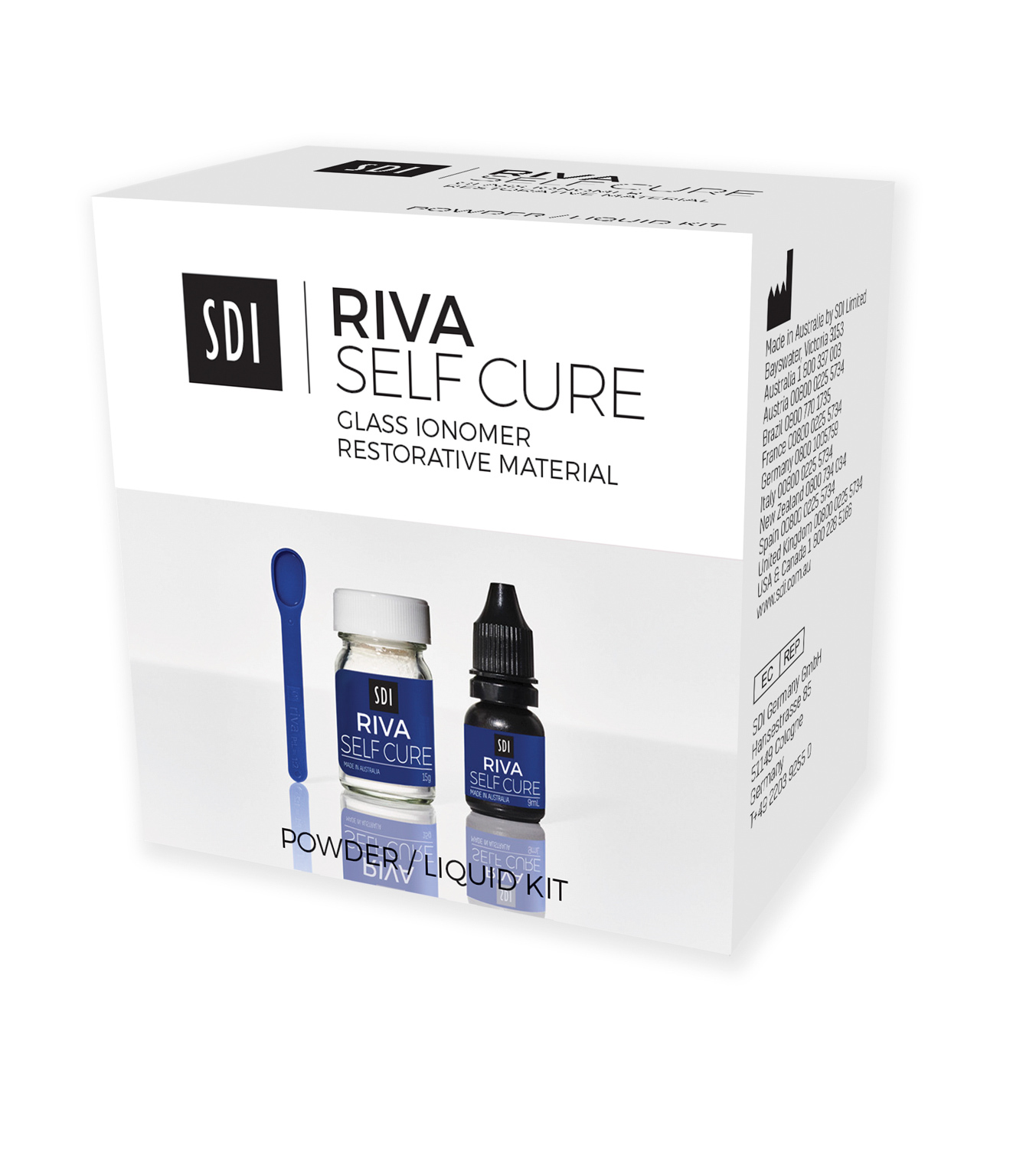 22-8610101 Riva Self Cure - A1 Powder - Packable Glass Ionomer Restorative: 15 Gm. of Powder. #8600101