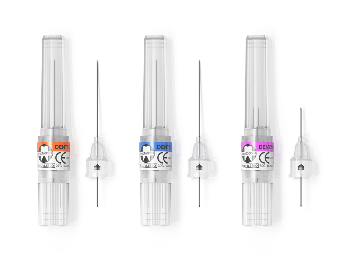 31-01-N1600 Septoject Evolution 27ga. Short 25mm Disposable Dental Needles, box of 100