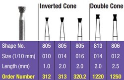 Spring Health FG #312 inverted cone Coarse Single-Use Diamonds 25/pk