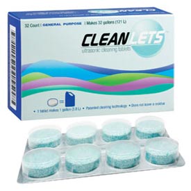 51-21500 Cleanlets Ultrasonic Cleaning Tablets 32/Bx. General Purpose, 1 tablet makes 1 gallon.
