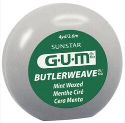 GUM ButlerWeave Waxed Mint Dental Floss, Box of 144 Dispensers, 4 yard of Floss Each.