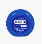 20-2010A GUM Eez-Thru Floss Plain 4 yd 144/Bx. Made from a special PTFE material that slides easily between teeth without shredding or breaking.