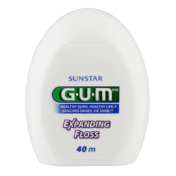 GUM Expanding Dental Floss 32.8yds, 6/Pk. Premium Floss - Lightly waxed for easy insertion between teeth, expands during use to clean wider gaps and c