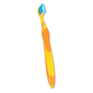 20-221PC Technique Toothbrush, Ergonomically Designed Quad-Grip Handle with Dome-trim Bristle, Ultrasoft Youth #221P. Box of 12 Brushes.