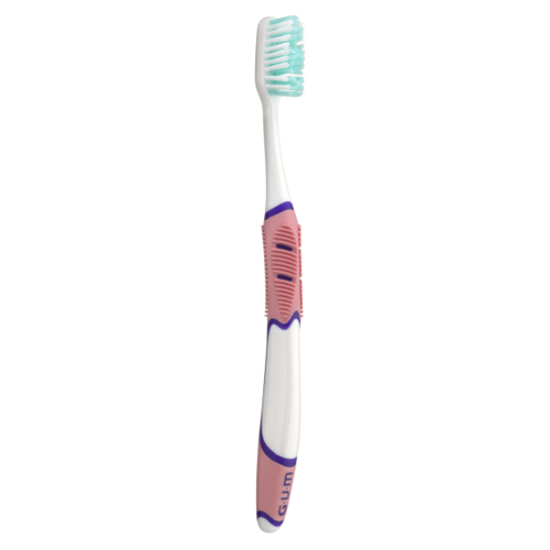 20-516PG GUM Technique Adult Toothbrush Full Head, Sensitive Bristles with Patented Quad-Grip 12/Pk. Unique, raised-center Dome-Trim bristles clinically proven