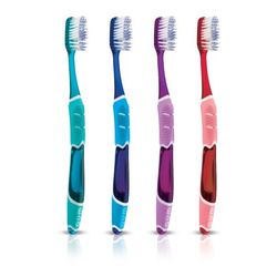 GUM Technique Deep Clean Toothbrush - Full Head, Soft Bristles 12/Pk. Bi-Level, Angled and Extremely Tapered Bristles, 38 Tufts. With Patented Quad-Gr