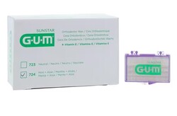 GUM Orthodontic Wax - Mint, with Vitamin E & Aloe 24/Bx. Adheres to orthodontic appliances to help relieve irritated tissue. Discreet - Clear wax blen