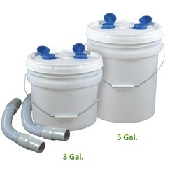 Disposable Plaster Trap Kit, 3-1/2 Gallon Kit. Includes disposable trap with lid and 2 attached fittings & hose. 3-1/2 gallon trap measures 11"H x 12