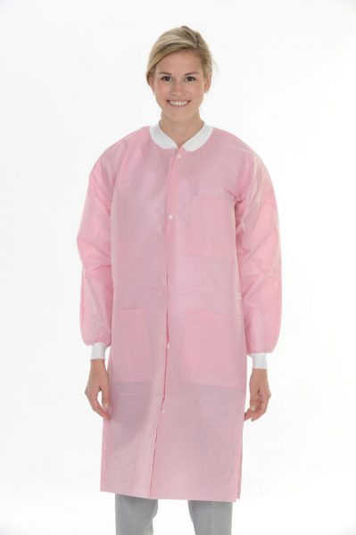 193-3660LPXL ExtraSafe Lab Coats Light Pink XL 10pk