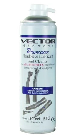 128-VL-S Premium handpiece lubricant spray all-synthetic oil for any brand handpiece 500ml can with white adapter cap.