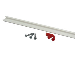 18" Wall Strip for Hanging Lab Pans, Drilled and Countersunk with screws and wall anchors, Hold 3 Pans, Single Wall Strip.