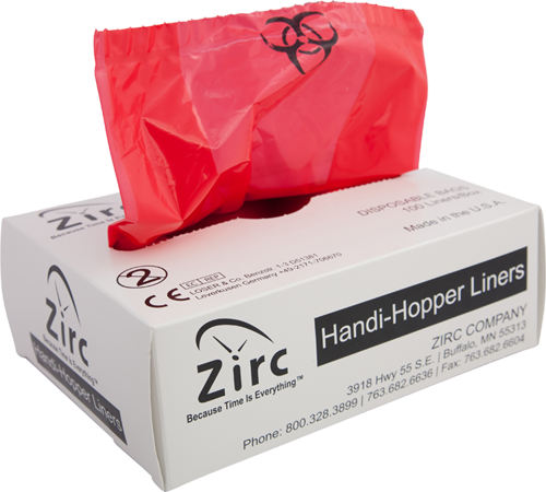 163-20Z405 Handi-Hopper Liners - Red Biohazard, 7