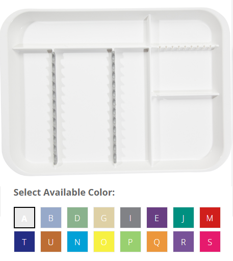 163-20Z451J Divided Tray, Size B (Ritter) - Teal, Plastic, 13-3/8