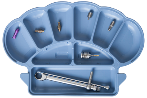 163-20Z490B Implant Organizer - Arch Shaped, Light Blue, with Cover.