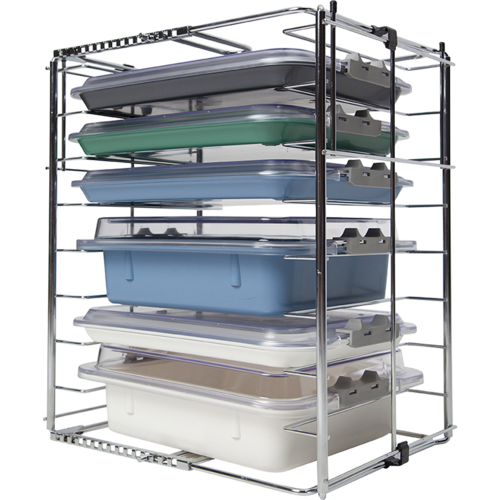 163-21Z410 Multi-Mod 8-Place Rack, Can hold 8 trays or 4 tubs with covers, Adjustable to hold Trays, Tubs