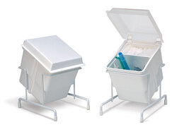 E-Z Storage Tub White with Clear Cover 5-1/4"L x 4-1/4"W x 4-3/4"H (inside). Comes with one vertical divider and one half-depth adjustment, Removable,