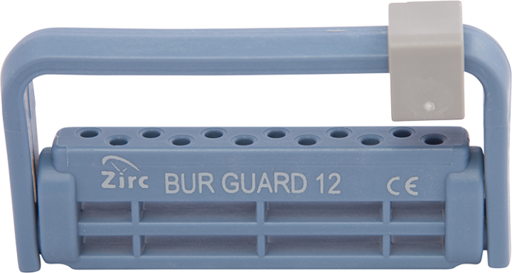 163-50Z406B Zirc Steri-Bur Guard 12-Hole Bur Holder - Blue