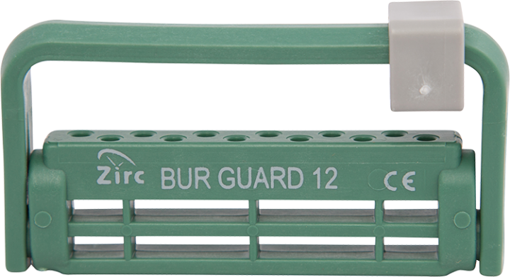 163-50Z406D Zirc Steri-Bur Guard 12-Hole Bur Holder - Green