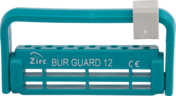163-50Z406J Zirc Steri-Bur Guard 12-Hole Bur Holder - Teal