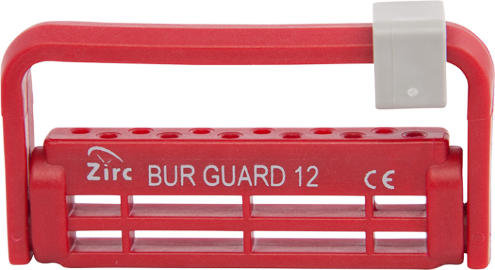 163-50Z406M Zirc Steri-Bur Guard 12-Hole Bur Holder - Red