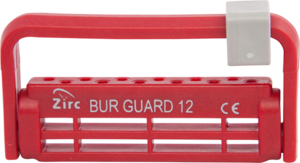 Zirc Steri-Bur Guard 12-Hole Bur Holder - Red