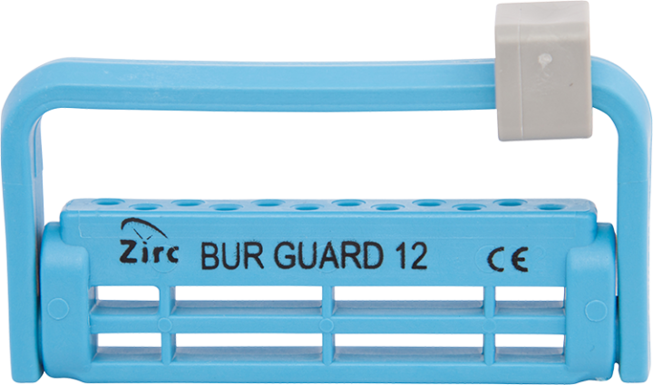 163-50Z406N Zirc Steri-Bur Guard 12-Hole Bur Holder - Neon Blue