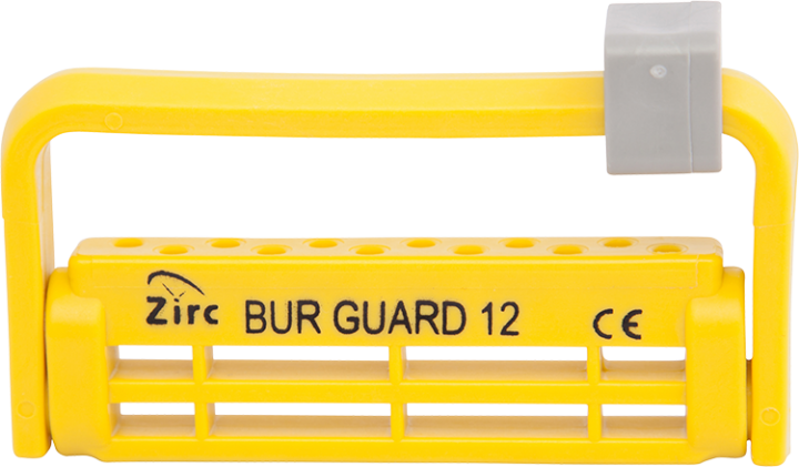 163-50Z406O Zirc Steri-Bur Guard 12-Hole Bur Holder - Neon Yellow