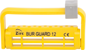 Zirc Steri-Bur Guard 12-Hole Bur Holder - Neon Yellow
