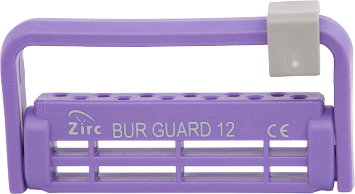 163-50Z406R Zirc Steri-Bur Guard 12-Hole Bur Holder - Neon Purple