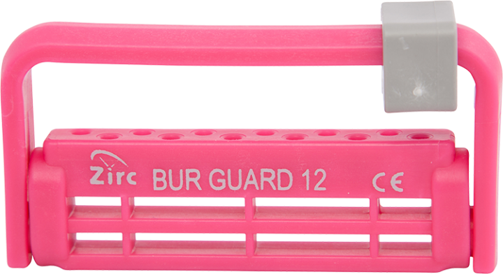 163-50Z406S Zirc Steri-Bur Guard 12-Hole Bur Holder - Neon Pink