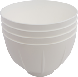 Dispos-A-Bowl - WHITE 36/Pk. Plastic disposable mixing bowl. Fits securley into mixing bowl without slippage. Free-standing for use with or without mi