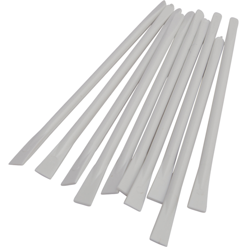 163-50Z521 Mixing Sticks - White Plastic, Double-End Disposable, with One Square, One Rounded Tip