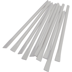 Mixing Sticks - White Plastic, Double-End Disposable, with One Square, One Rounded Tip