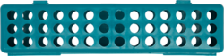 Steri-Container, Standard - Teal 8" x 1-3/4" x 1-3/4", for hand instruments and Zirc Bur Blocks, with a snap shut Hinged Lid