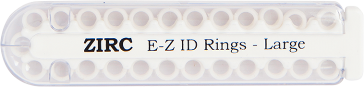 E-Z ID Instrument Rings Large 1/4" - White. Package of 25 Rings.
