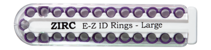 E-Z ID Instrument Rings Large 1/4" - Neon Purple. Package of 25 Rings.