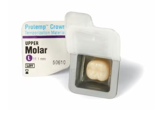 10-50610 Protemp Crown Temporization Material, Molar Upper Large, pack of 5