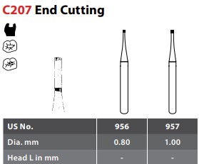 97-R100956 FG #956 End Cutting Carbide Bur, Package of 10.