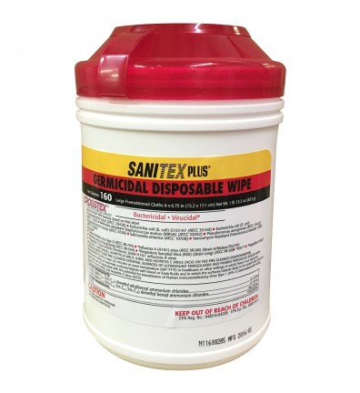 116-SANLC Sanitex Plus Germicidal Wipes, Large, 160/can