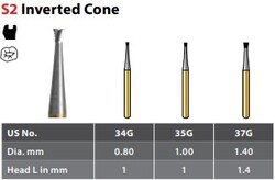 FG #34G Inverted Cone Round Carbide Bur, package of 10.