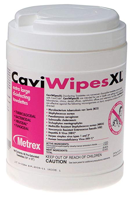 11-131150 CaviWipes Disinfecting Towelette, X-Large, 65/cn