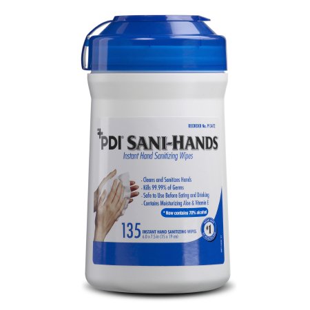 83-P13472 PDI Sani-Hands Instant Hand Sanitizing Wipe, Medium, 6' x 7½', 135/can