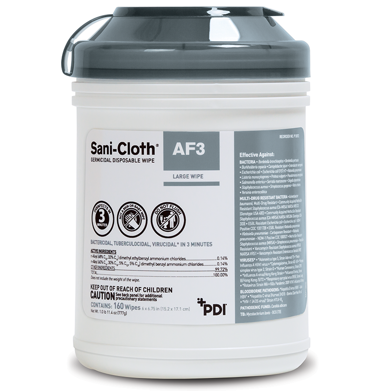 83-P13872 Sani-Cloth AF3 Germicidal Wipes, Large, 160/cn