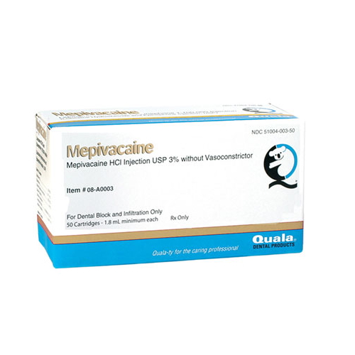 95-08A0003 Quala Mepivacaine 3% w/o Vasoconstrictor, 50/bx